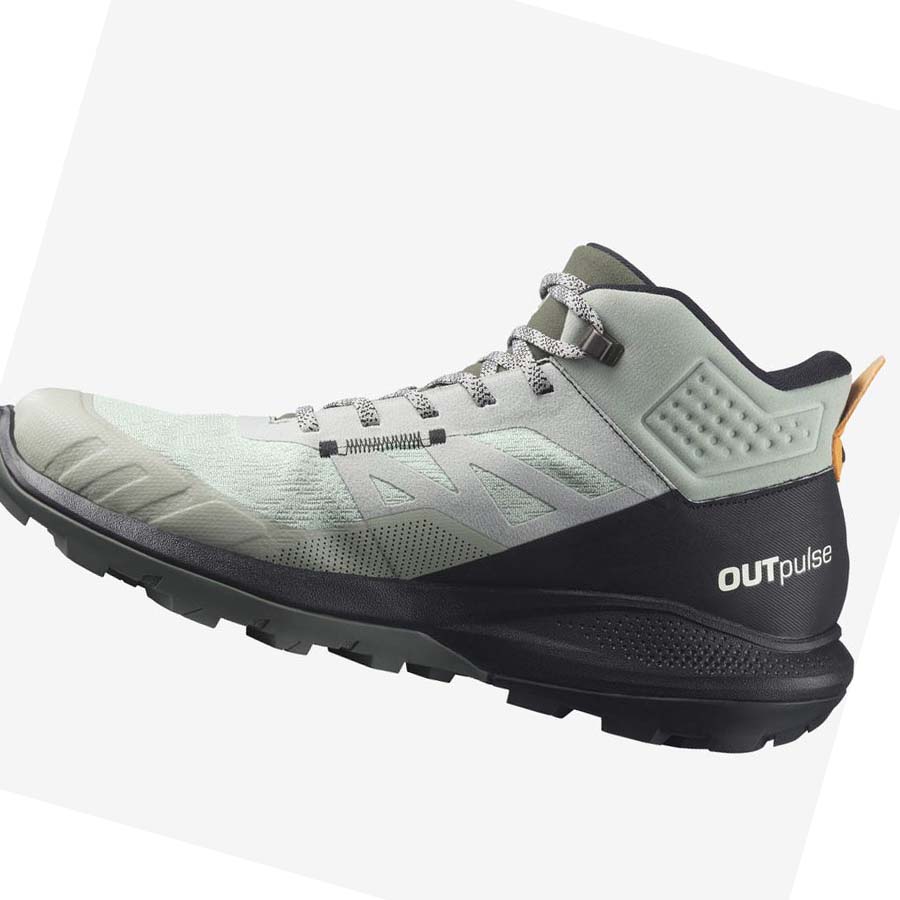 Tenis Senderismo Salomon OUTPULSE MID GORE-TEX Hombre Negros Turquesa | MX 3540EBC